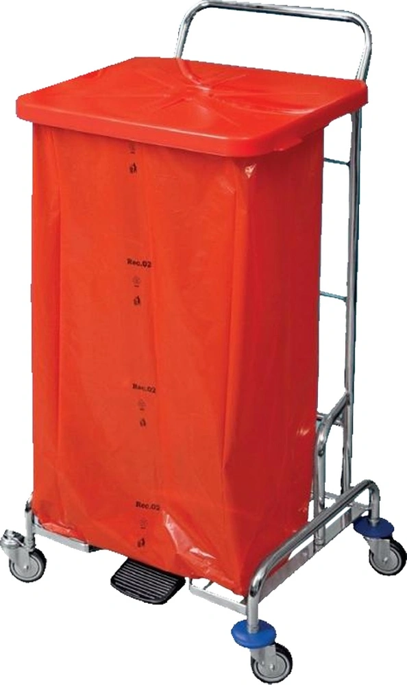 Stojan na odpad s nášl Pedalbag víko červené 120L