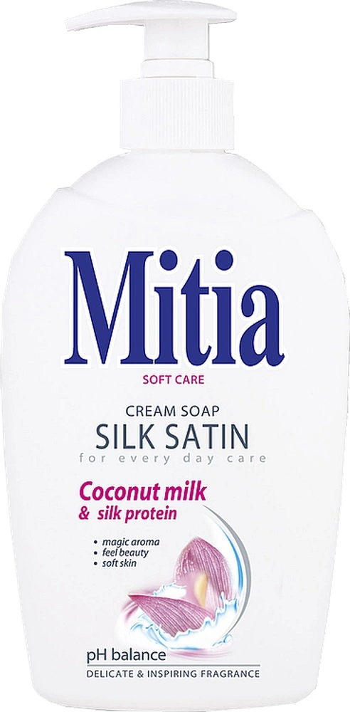Tekuté mýdlo 500ml Mitia Silk Satin bílá