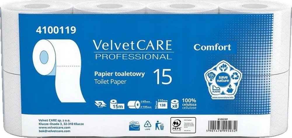 Toaletní papír 2vrs.4100119 Velvet  celuloza 15m
