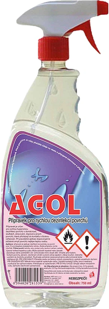 Agol alkoholová dezinfekce na plochy s MR 750ml