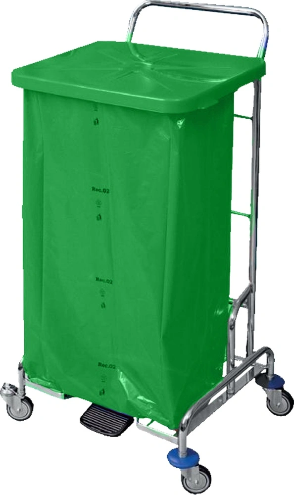 Stojan na odpad s nášl Pedalbag víko zelené 120L