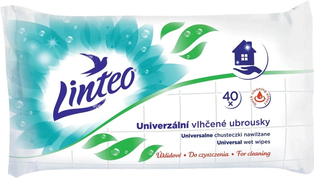 Vlhčené ubrousky Linteo univerzal s alkoholem 40ks