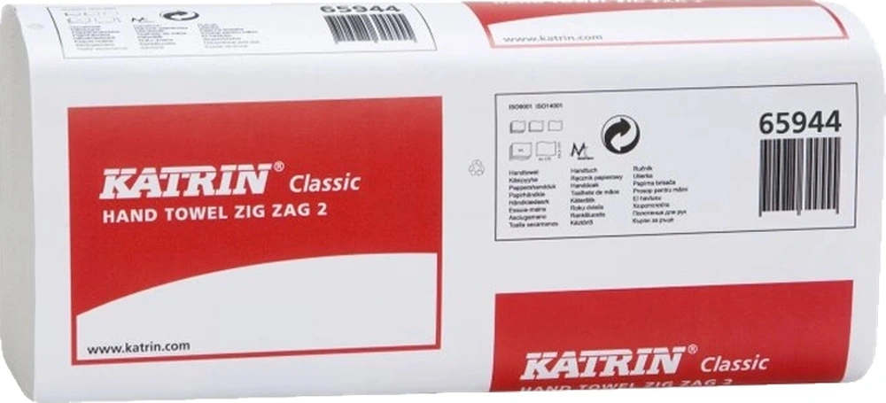 Papírové ručníky ZZ 2vr Katrin 65944 recykl 150ks