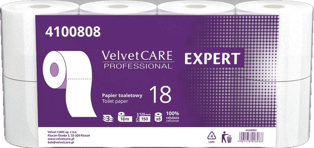Toaletní papír 3vrs.4100837 Velvet celuloza 18m