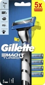 Žiletky Gillete Mach 3 Turbo strojek + 5 náhrad